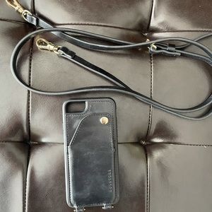iPhone 8 case with removable strap and wallet